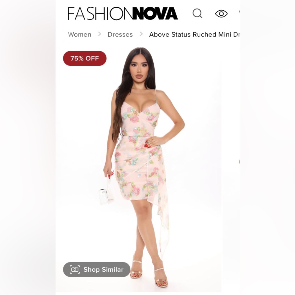 Fashionova size small ruched dress